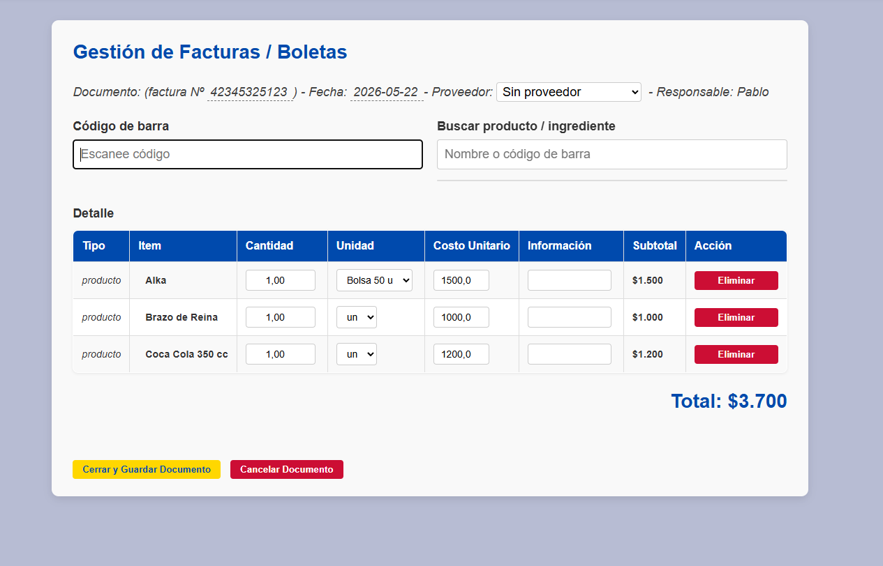 Facturas